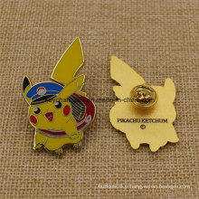 Insigne dur fait sur commande de Pin de Pikachu en métal d&#39;émail de promotion